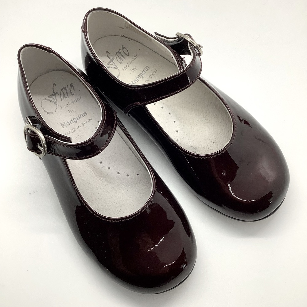 Faro little girls Bordeaux Patent Leather  Mary Jane NWT